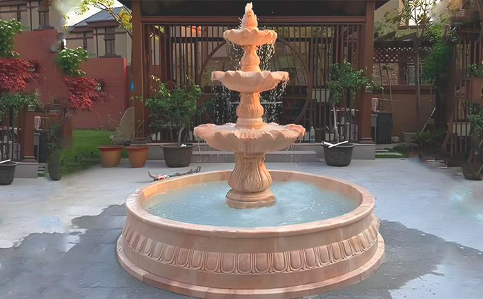 大理石層層噴泉——水韻天成，演繹自然與藝術(shù)的交響曲