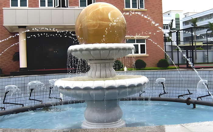 會(huì)轉(zhuǎn)動(dòng)的石雕風(fēng)水球噴泉--夏日清涼新寵！