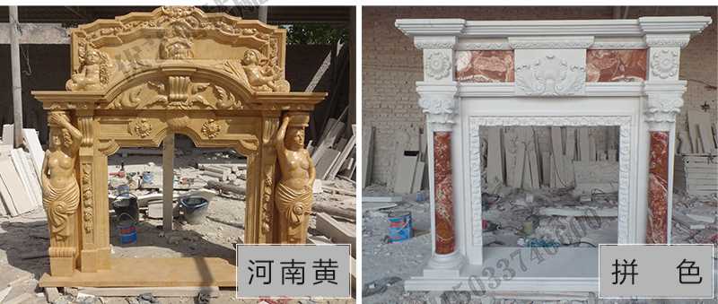 石雕壁爐架款式，定制石雕壁爐架，石雕壁爐架廠家