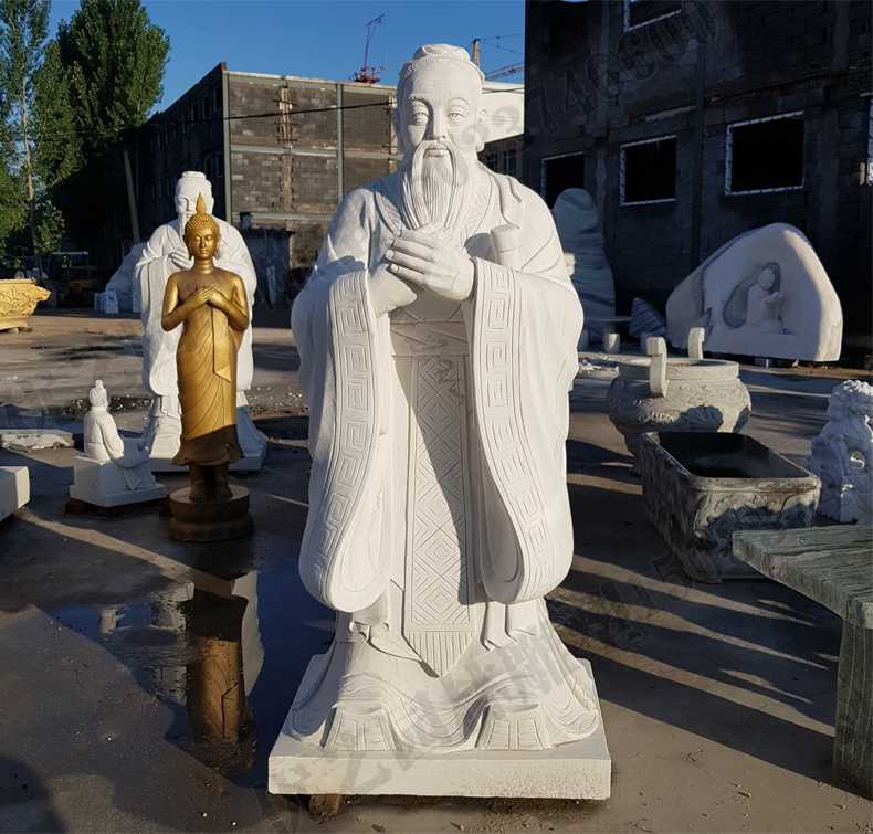 石雕孔子像，大理石孔子像，校園孔子雕像