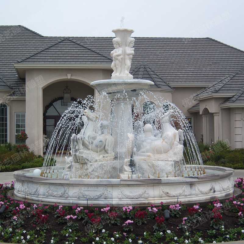 石雕噴泉，大理石噴泉，人物石雕噴泉