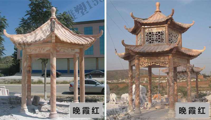 中式大理石涼亭，石雕涼亭廠家，石雕景觀涼亭定制