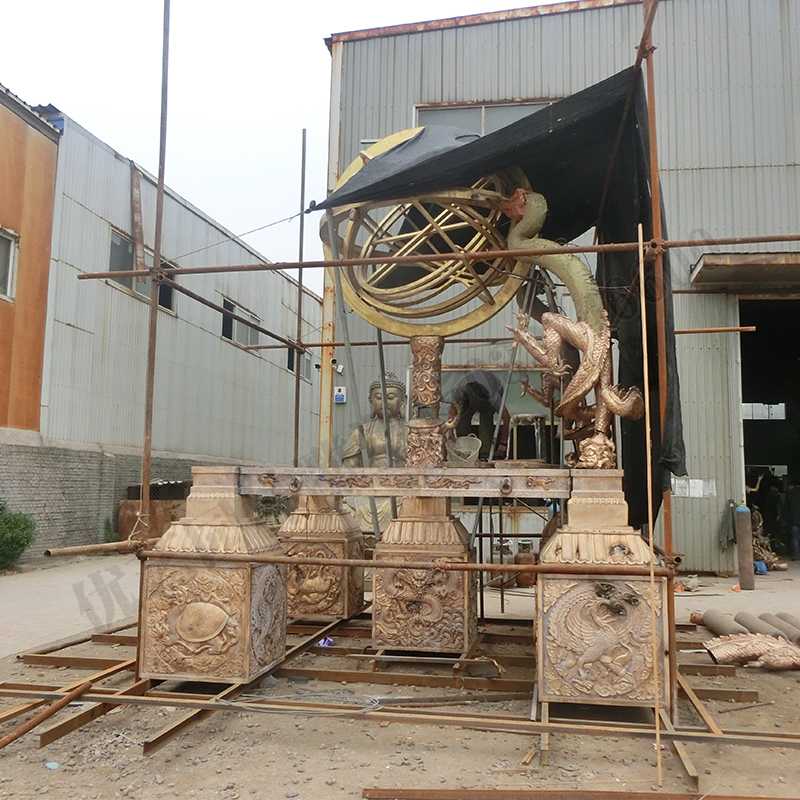 渾天地動儀，銅地震儀雕塑，銅地動儀景觀