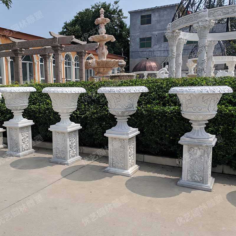 石材景觀花盆，花園景觀花缽