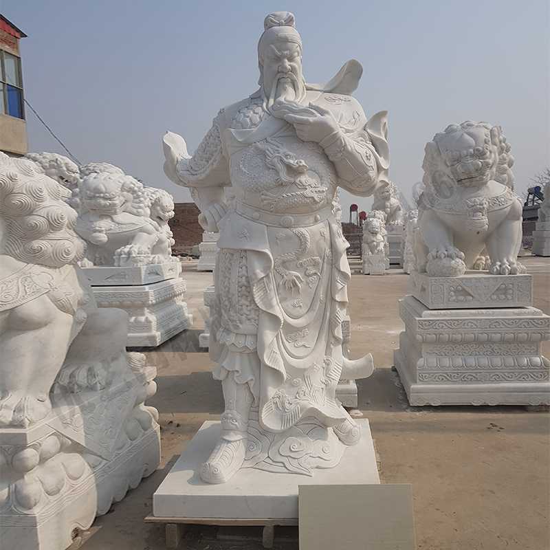 漢白玉關公像，石雕關公像，大理石關公雕像，關羽雕像，河北石雕關公廠家.jpg