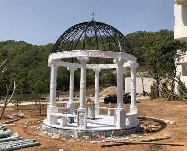 景觀雕塑定制，石雕涼亭廠家