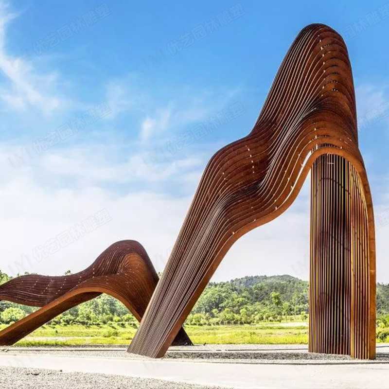 耐候鋼雕塑，景觀雕塑定制