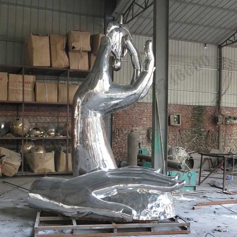 環(huán)保不銹鋼雕塑，不銹鋼水滴雕塑，環(huán)保主題景觀雕塑